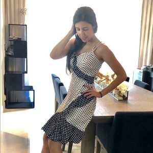 Last 1 The Moon Black & White Polka Dot Dress
